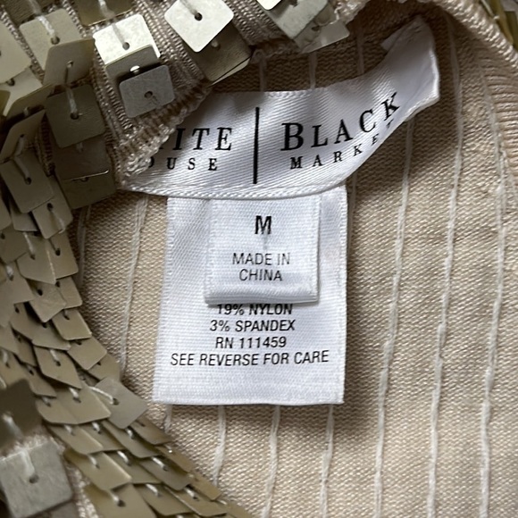 White House Black Market top gold sequined dressy formal size Medium sleeveless - Picture 9 of 9